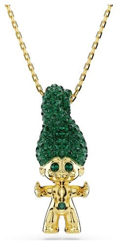 Good Luck Trolls Pendant Necklace Green Jewellery - Swarovski - Modalova