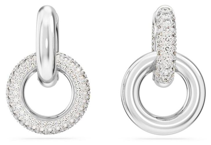 Dextera Interlocking Hoop Earrings Rhodium Jewellery - Swarovski - Modalova