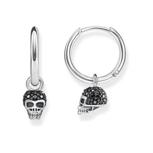 CR623-643-11 SIlver Hoop Earrings Skull face Jewellery - Thomas Sabo - Modalova