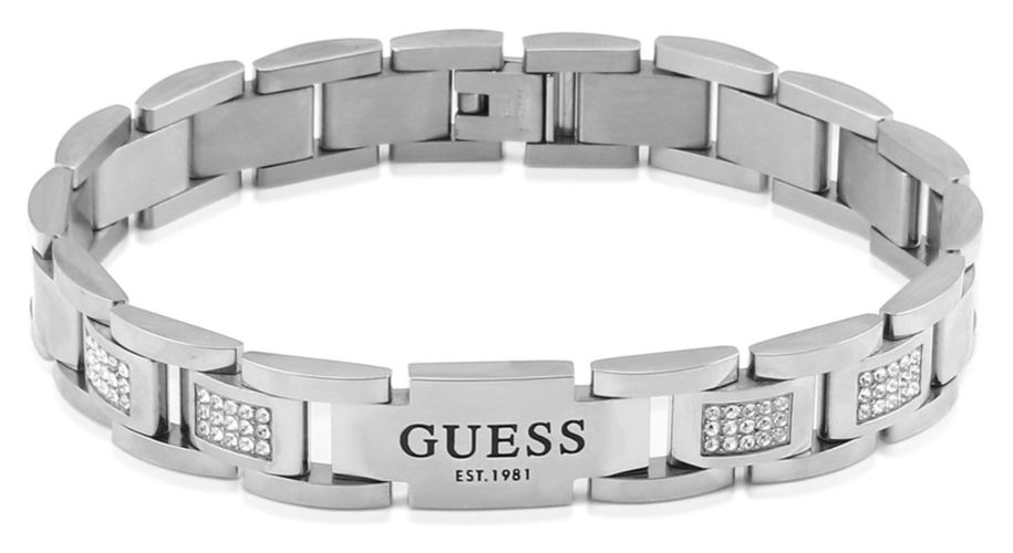 JUMB01342JWSTT/U Men's Steel 12mm Flat Chain Crystal- Jewellery - Guess - Modalova