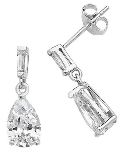 G51120 SILVER DOUBLE CZ DROP EARRINGS Jewellery - James Moore TH - Modalova