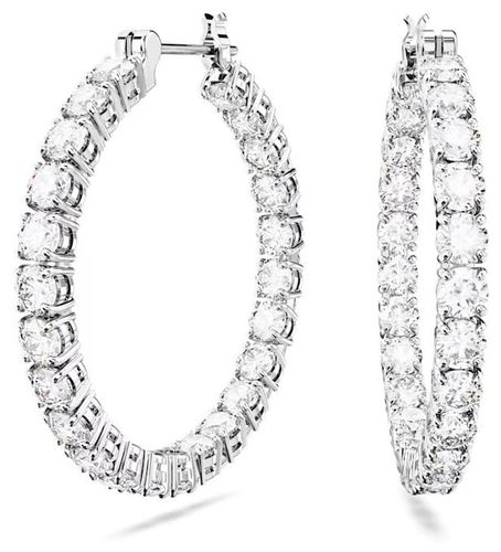 Matrix Hoop Earrings Round cut, , Jewellery - Swarovski - Modalova