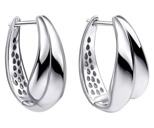 E6440 Organic Wave Hoop Jewellery - Elements Silver - Modalova