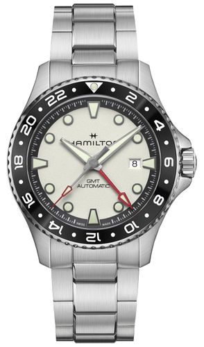 H82555150 Khaki Navy Scuba Automatic GMT (43mm) Watch - Hamilton - Modalova