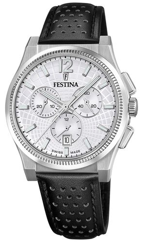 F20060/1 Swiss Made RivÃ© Quartz Chronograph (42.5mm Watch - Festina - Modalova