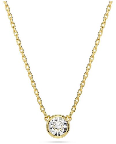 Imber Pendant Necklace Round Cut White Jewellery - Swarovski - Modalova