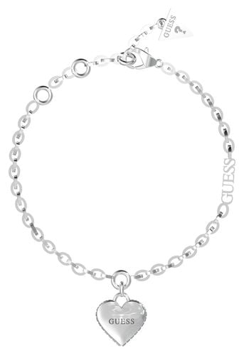 UBB02229RHL Rhodium Plated Heart Charm Bracelet Jewellery - Guess - Modalova