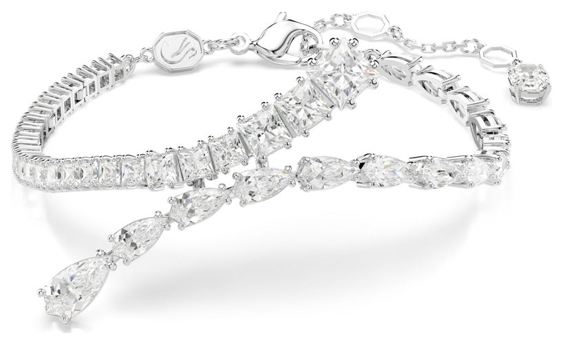 Matrix Bracelet White Crystals Rhodium Jewellery - Swarovski - Modalova