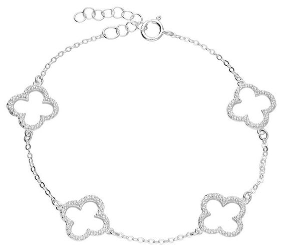 H6668/S CZ Open Clover Bracelet Jewellery - James Moore - Modalova