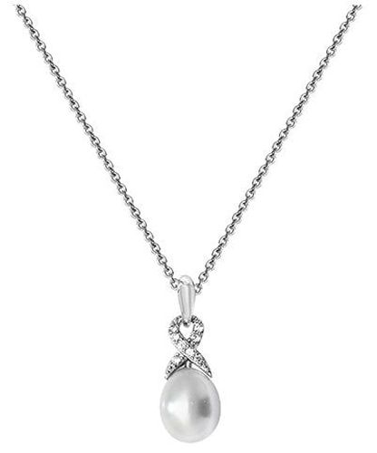 G3346 Silver Rodium Cz and synthetic pearl Jewellery - James Moore TH - Modalova