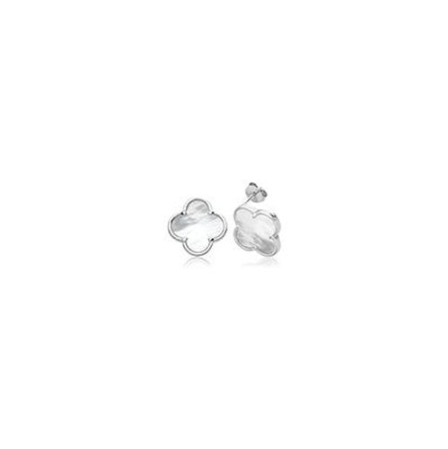 G51375 Silver Green Clover Leaf Stud Earrings Jewellery - James Moore TH - Modalova