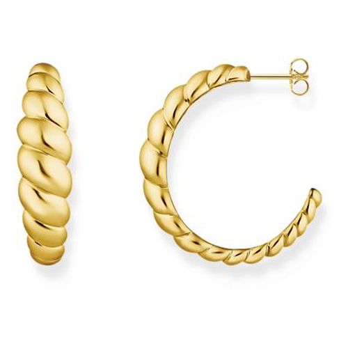 CR758-413-39 Gold-Plated Organic Forms Hoops Jewellery - Thomas Sabo - Modalova