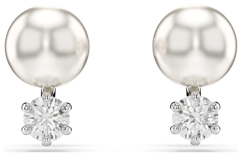 Matrix Stud Earrings Crystal Pearls White Jewellery - Swarovski - Modalova