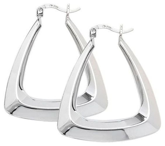 G5878 Ladies Silver Creole Earrings Large Jewellery - James Moore TH - Modalova