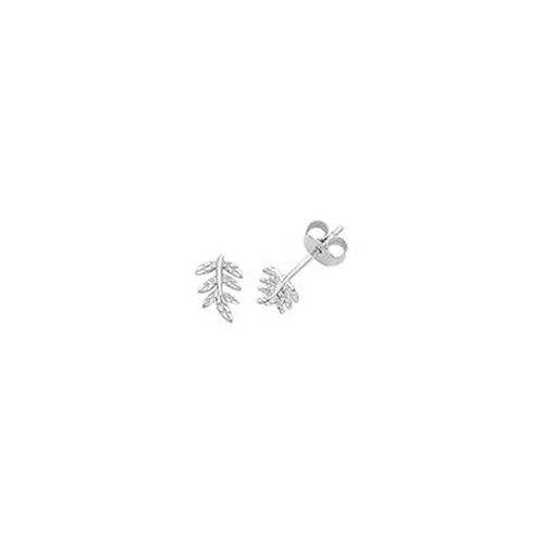 G51317 Silver Feather Stud Earrings Jewellery - James Moore TH - Modalova