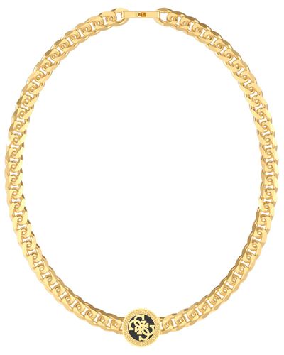 UMN02112YGBK Men's 4G Icon Gold Plated Chain And 21mm Jewellery - Guess - Modalova