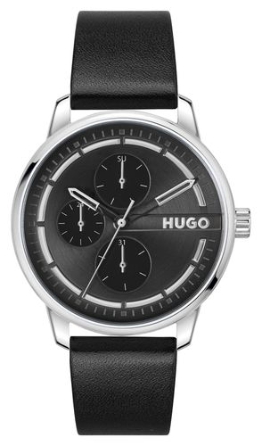 Men's #Stamp (42mm) Dial / Leather Watch - HUGO - Modalova