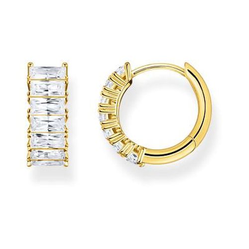 CR667-414-14 Hoop Earrings With White Stones Pav Jewellery - Thomas Sabo - Modalova