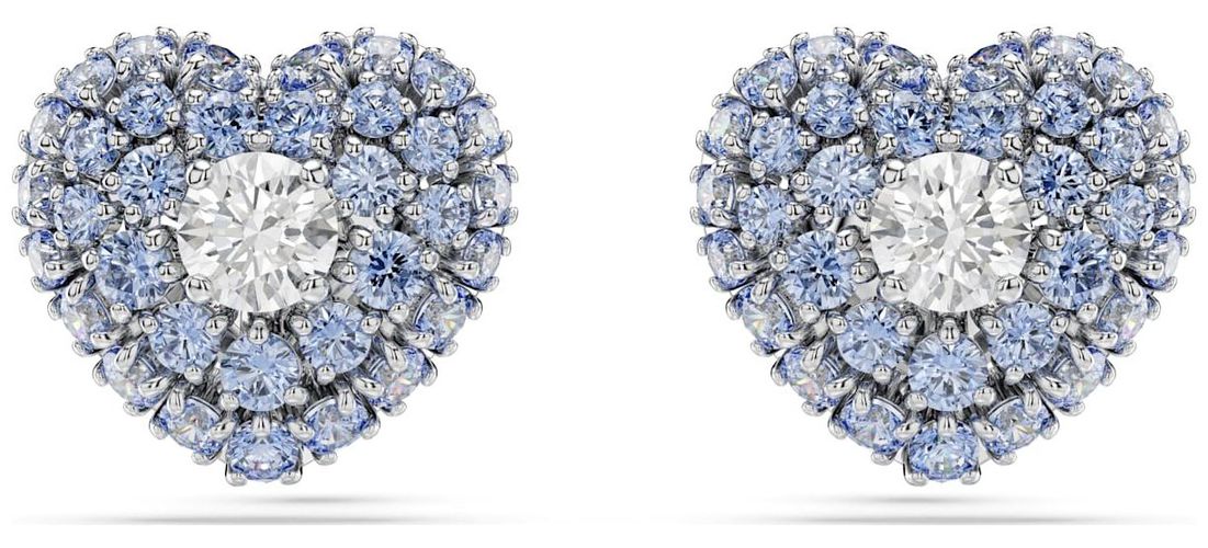 Hyperbola Stud Earrings Heart Blue and Jewellery - Swarovski - Modalova