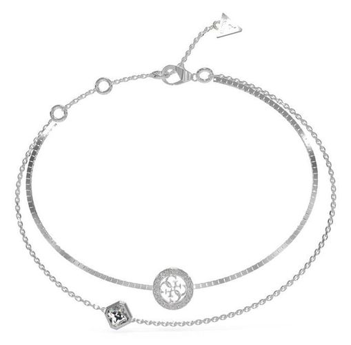 JUBB04160JWRHL Crystal Detail 4G Logo Charm Bracelet Jewellery - Guess - Modalova