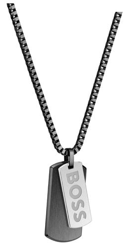 BOSS 1580577 Men's Devon Black and Silver Jewellery - BOSS Jewellery - Modalova