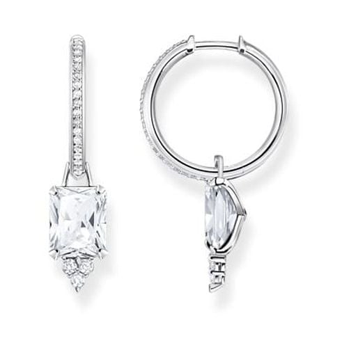 CR672-051-14 Hoop Earrings With White Stones Jewellery - Thomas Sabo - Modalova