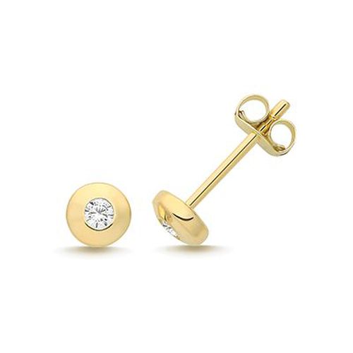 ES2064 9CT YEL GOLD CZ ROUND STUDS Jewellery - James Moore TH - Modalova