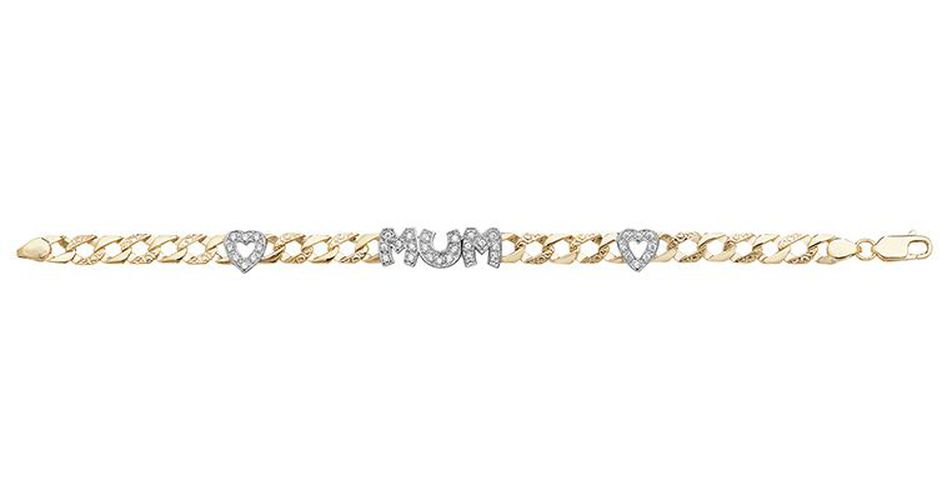 BR563 9CT YEL GOLD LADIES' 7.5 INCHES CZ MUM Jewellery - James Moore TH - Modalova