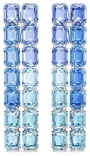 Millenia Clip Earrings Octagon Cut Blue Jewellery - Swarovski - Modalova