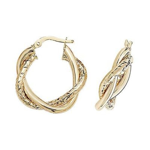 ER988-15 9CT YEL GOLD 15MM DC HOOP EARRINGS Jewellery - James Moore TH - Modalova