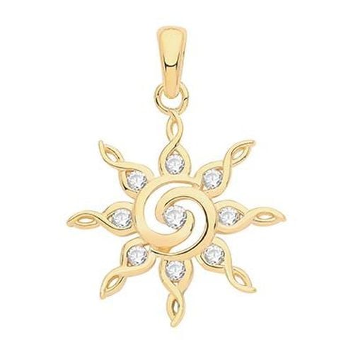 G61082GP SILVER GOLD PLATED CZ SET TWIRL STAR Jewellery - James Moore TH - Modalova