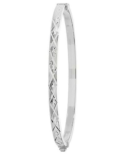 G4284 Silver Criss Cross Hinged Ladies Bangle Jewellery - James Moore TH - Modalova