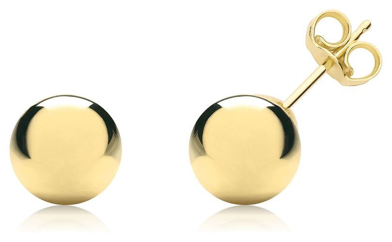 ES205 9ct Y/g 7mm Ball Stud Earrings Jewellery - James Moore TH - Modalova