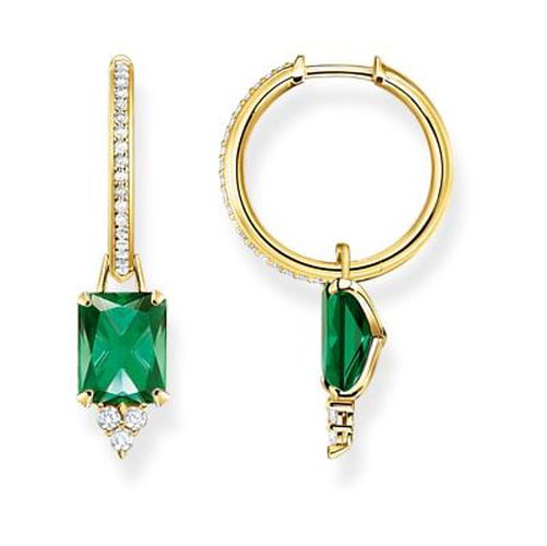 CR672-971-6 Hoop Earrings With Green And White Jewellery - Thomas Sabo - Modalova