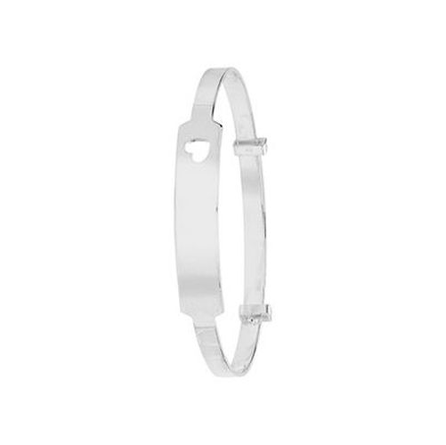 G4366 Silver ID Style Heart Cut-Out Baby Jewellery - James Moore TH - Modalova