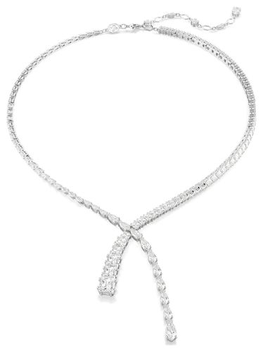 Matrix Y Necklace White Crystals Rhodium Jewellery - Swarovski - Modalova