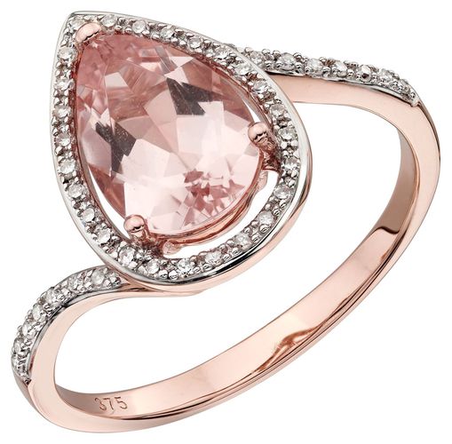 GR563P 9k Rose Gold Morganite And Diamond Jewellery - Elements Gold - Modalova