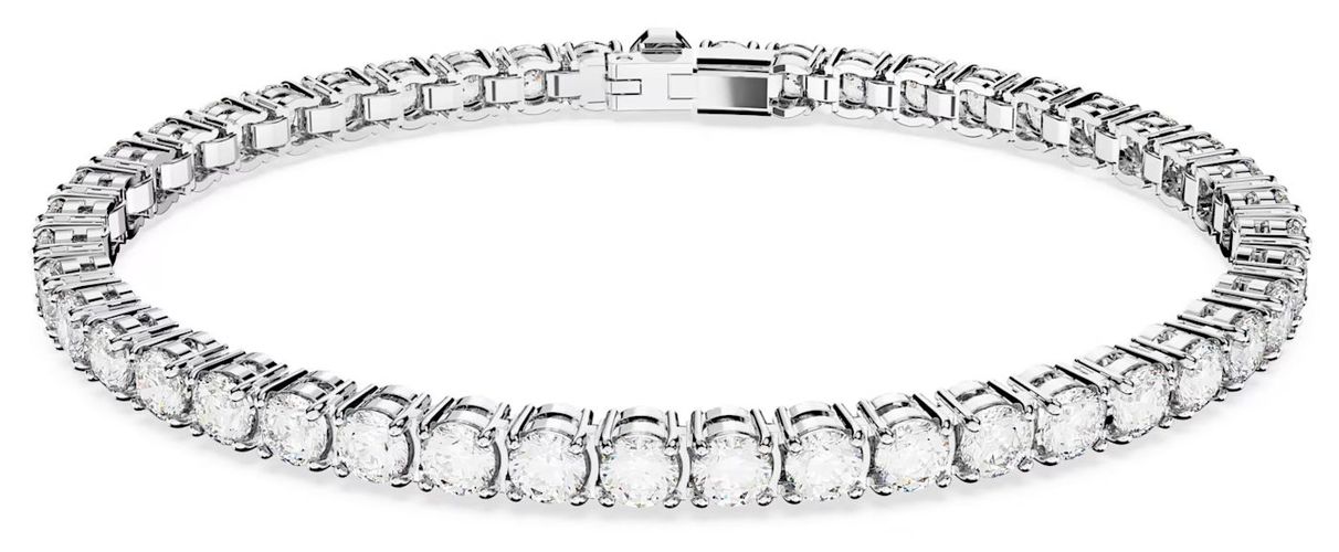 Matrix Tennis Bracelet Medium | Rhodium Jewellery - Swarovski - Modalova