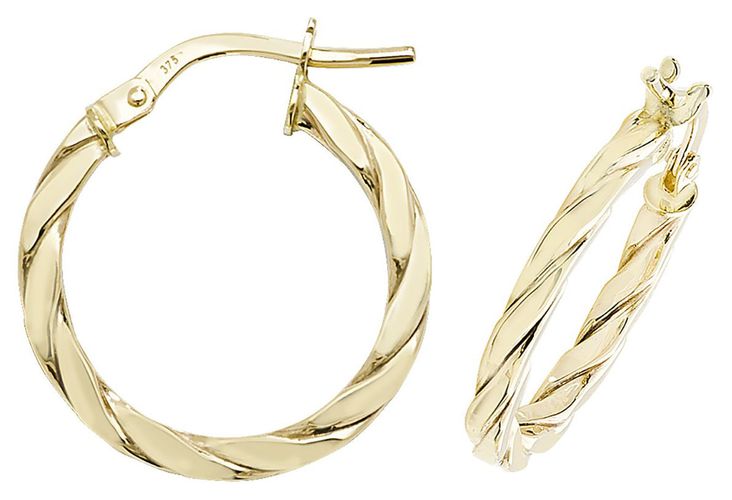 ER1041-15 15mm Hoop Earrings Jewellery - James Moore TH - Modalova