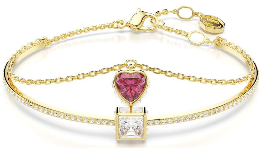 Stilla Bangle Heart Red Crystal Gold-Tone Jewellery - Swarovski - Modalova