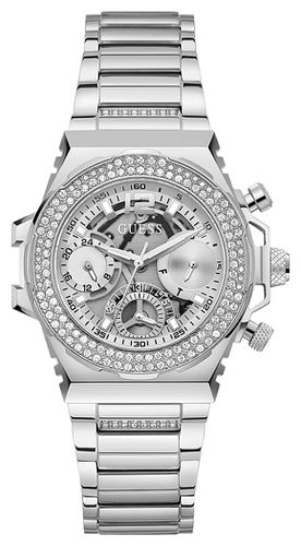 GW0552L1 Women's Skeleton Dial Crystal Bezel Watch - Guess - Modalova