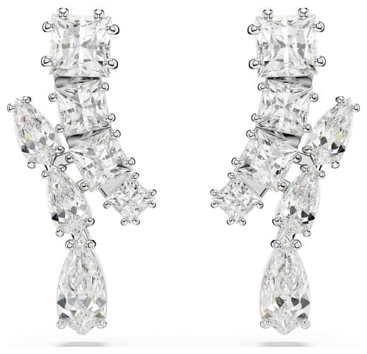 Matrix Drop Earrings Crystal Rhodium Jewellery - Swarovski - Modalova