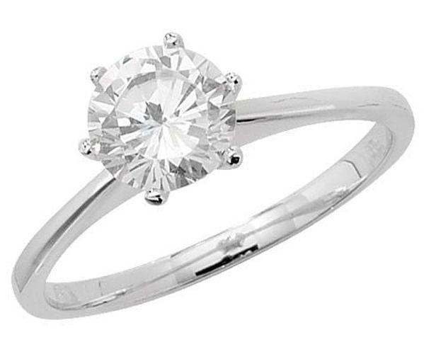 G7192/L Ladies Solitare CZ Ring (Size L Jewellery - James Moore TH - Modalova