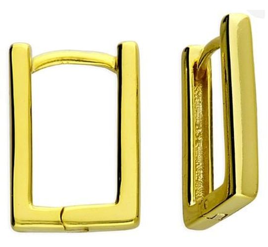 H5599/Y Silver Rectangle Huggies Jewellery - James Moore CME - Modalova