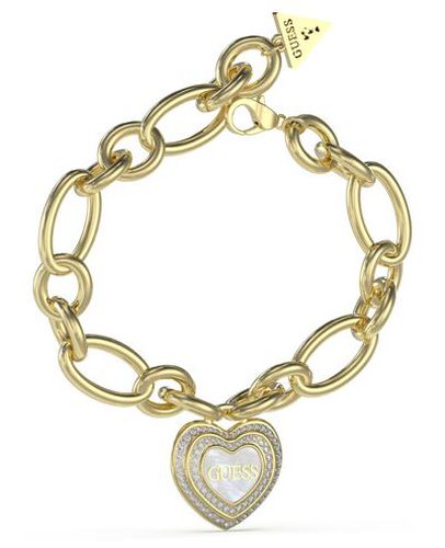 UBB04025YGWHL Amami Mother-of-Pearl Heart Charm Gold- Jewellery - Guess - Modalova