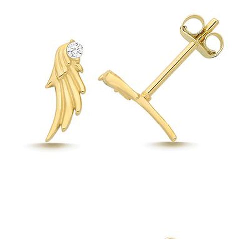 ES2070 9CT YEL GOLD CZ WING STUDS Jewellery - James Moore TH - Modalova