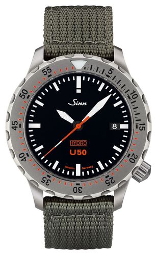 OLIVE TEXTILE U50 HYDRO TEGIMENT 5000m (41mm) Watch - Sinn - Modalova