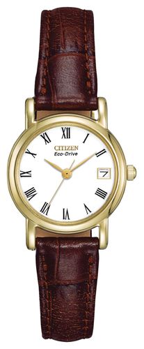 EW1272-01B Women's Dial Leather Strap Watch - Citizen - Modalova