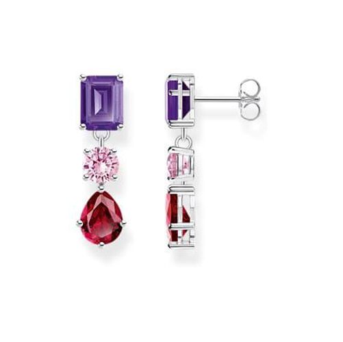 H2278-013-7 Silver Earrings With Red, Pink And Jewellery - Thomas Sabo - Modalova