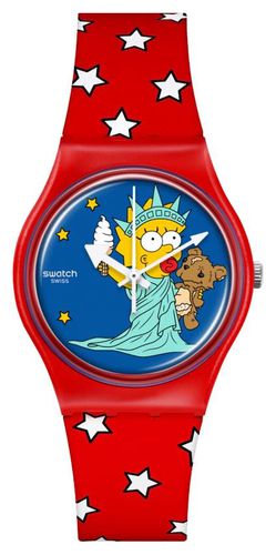 SO28Z120 x The Simpsons LITTLE LADY LIBERTY (34mm) Watch - Swatch - Modalova